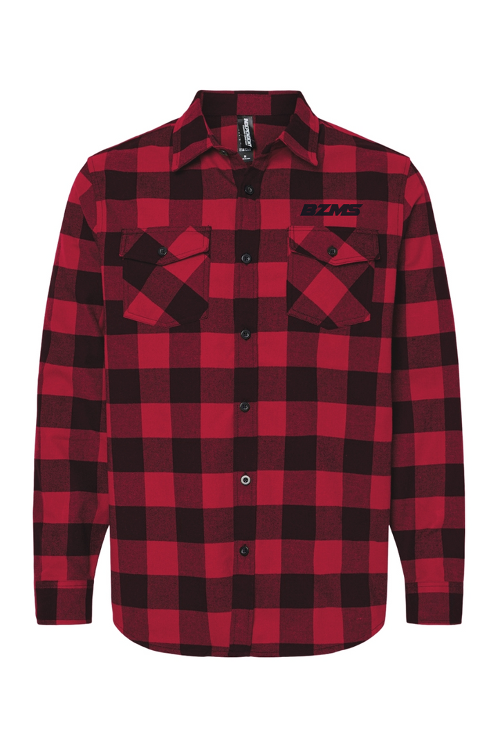 BZMS Embroidered Red / Black Flannel