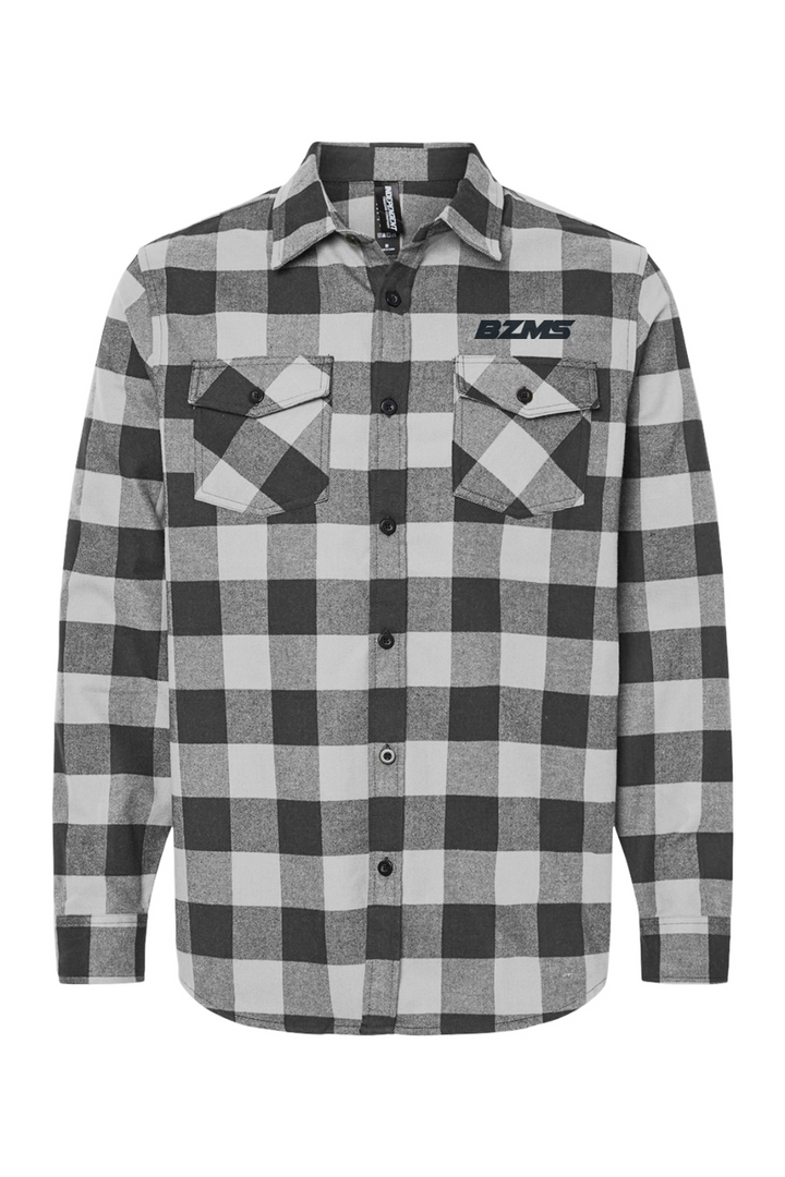 BZMS Embroidered Flannel Grey Heather / Black