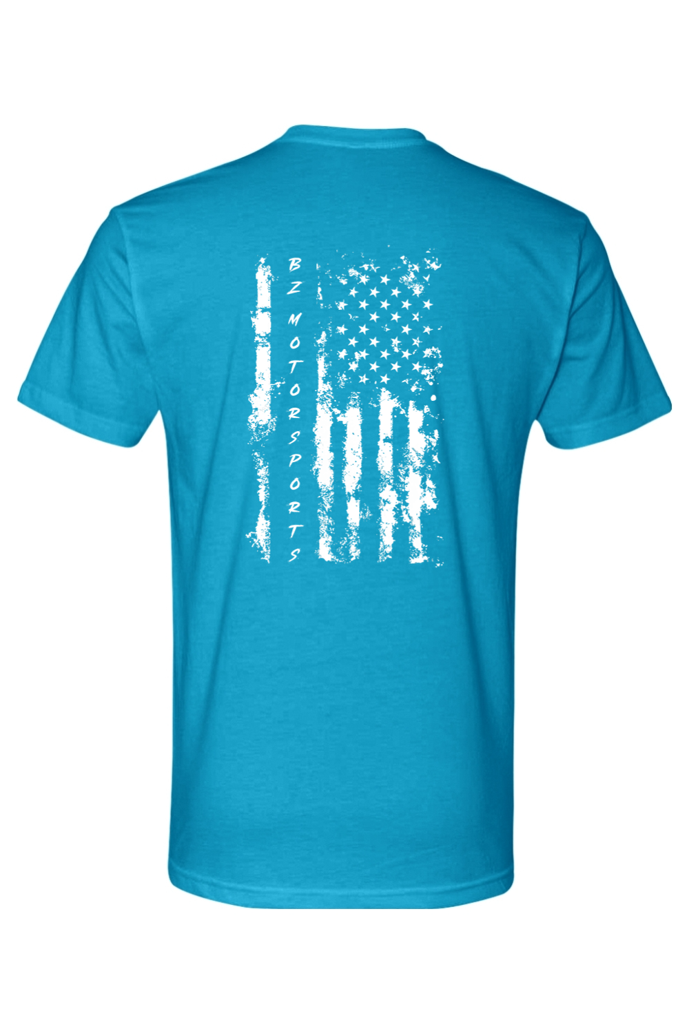 BZMS Turquoise Distressed Flag Tee