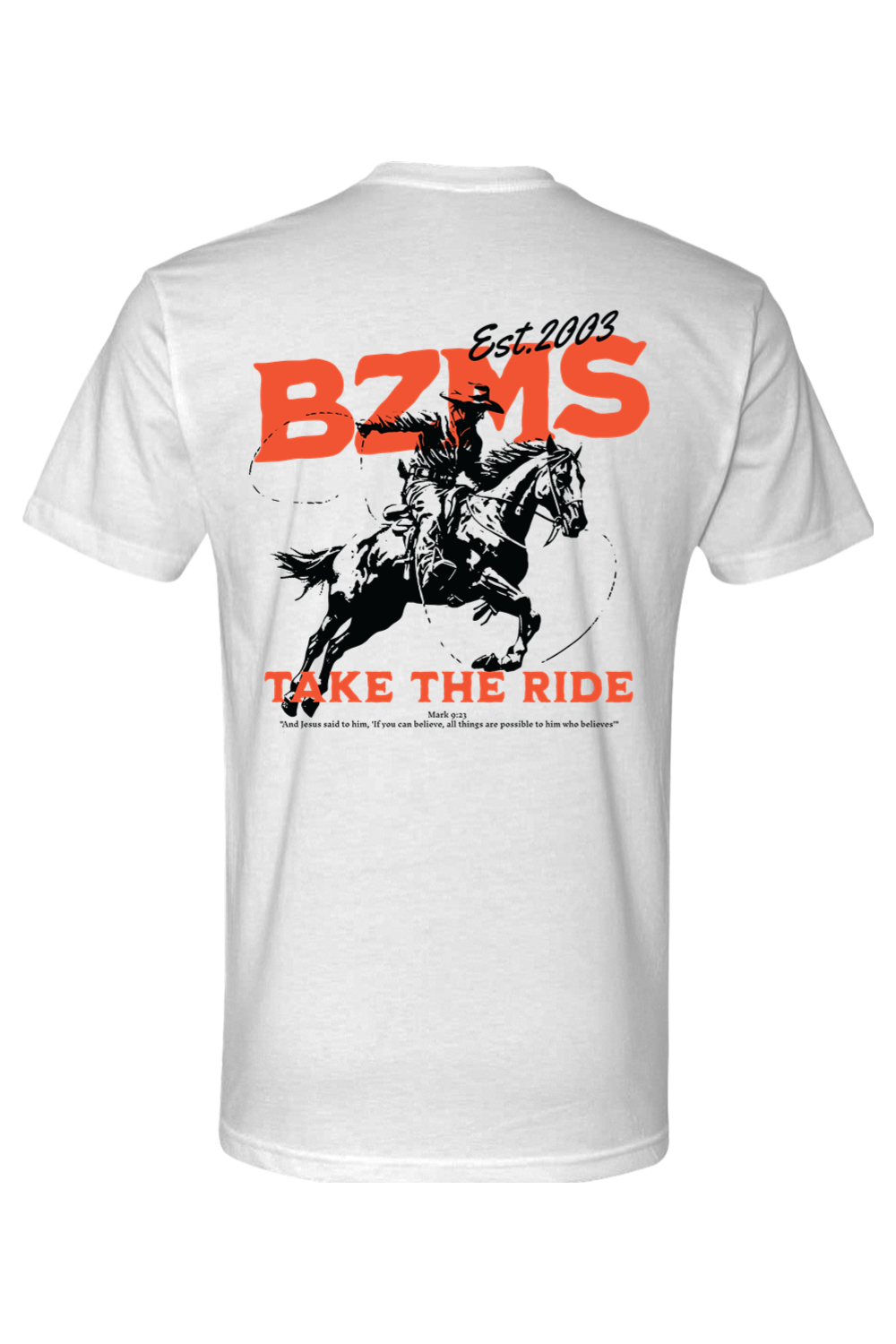 BZMS Take the Ride White Tee